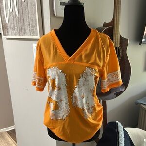 PINK Victoria's Secret Orange Sequin Jersey Top-TN